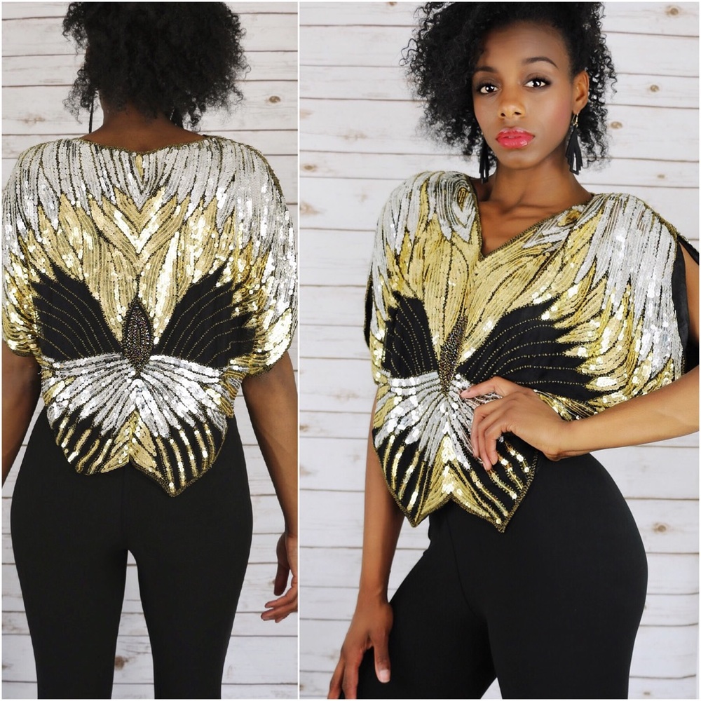 SOLD! Vintage Stardust Sequins Top